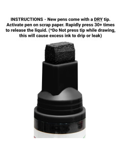 Marcador de Tiza Líquida para Ventanas Arcoíris - Negro Punta Ancha 2