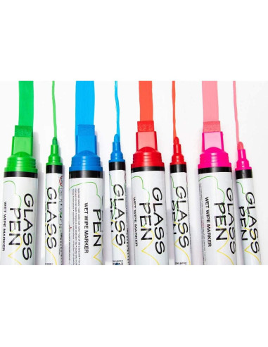 Marcador de Tiza Líquida para Ventanas Arcoíris - Negro Punta Ancha