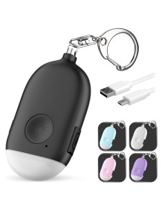 Llave de Alarma Personal WETEN 130dB Recargable USB con Luz LED