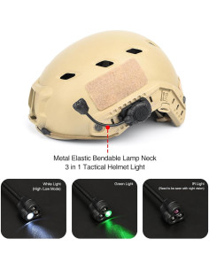 Luz Táctica para Casco NECARL 3 en 1 LED IR Verde Blanco 2