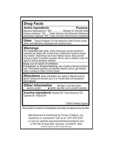 Tratamiento Homeopático para Venas Varicosas Forces of Nature 10.95 ml