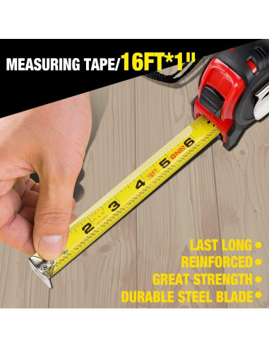 Cinta Métrica de Acero DNA Motoring 4.88 m con Bloqueo