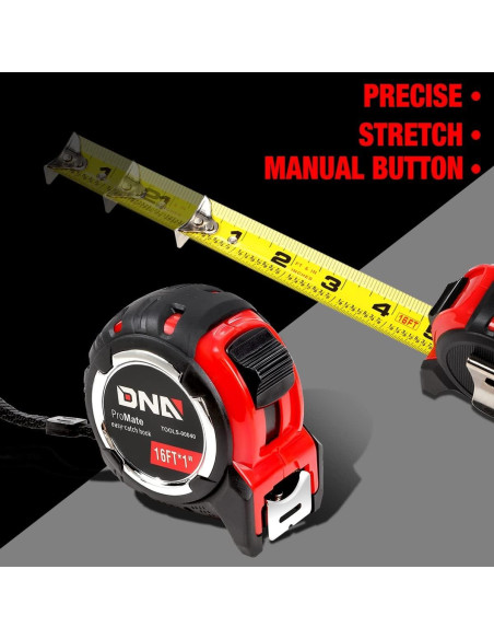 Cinta Métrica de Acero DNA Motoring 4.88 m con Bloqueo Cinta Métrica de Acero DNA Motoring 4.88 m con Bloqueo