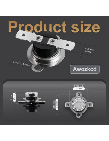 Interruptor Termostático KSD301 Awozkcd 2 Pcs 125V 16A