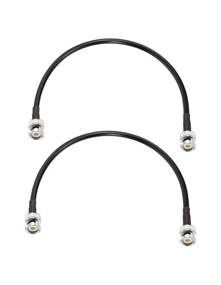 Cable Coaxial RG58 30cm BNC Macho a Macho 50 Ohm - Paquete de 2
