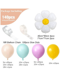 Kit Guirnalda de Globos Daisy 140Pcs Beliueyes Macaron 2