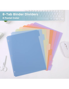 Divisores de Plástico SKYDUE 8 Pestañas para Carpeta 3 Anillas 2