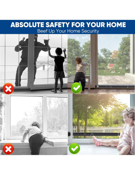 Barra de Seguridad Ajustable para Puertas y Ventanas Supforce 43-140 cm