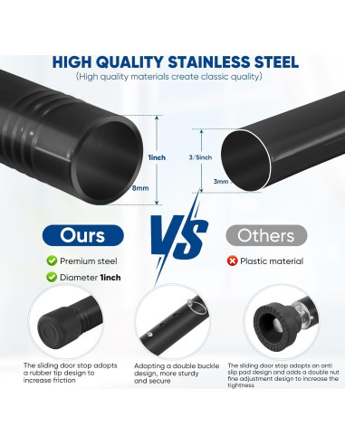 Barra de Seguridad Ajustable para Puertas y Ventanas Supforce 43-140 cm