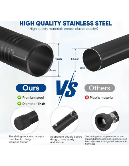 Barra de Seguridad Ajustable para Puertas y Ventanas Supforce 43-140 cm