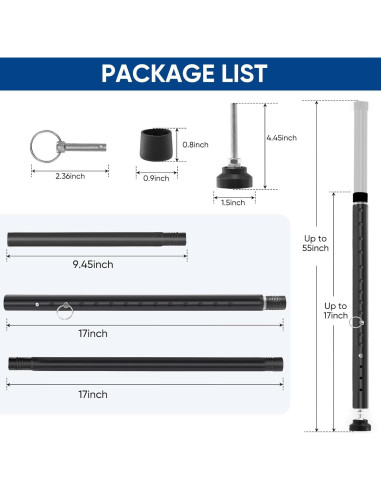 Barra de Seguridad Ajustable para Puertas y Ventanas Supforce 43-140 cm