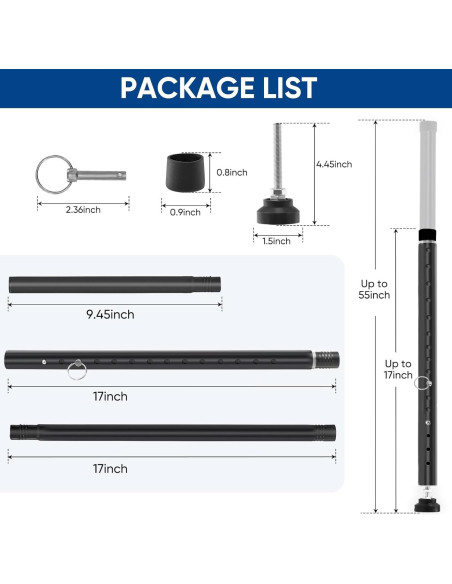 Barra de Seguridad Ajustable para Puertas y Ventanas Supforce 43-140 cm