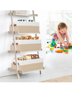 Cajas Organizadoras de Closet 3 Pack Beige 48x28x20 cm 2