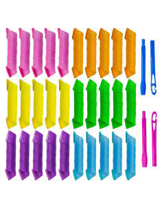 30 Rulos de Pelo Sin Calor Essenergi - Estilo Espiral 30 cm