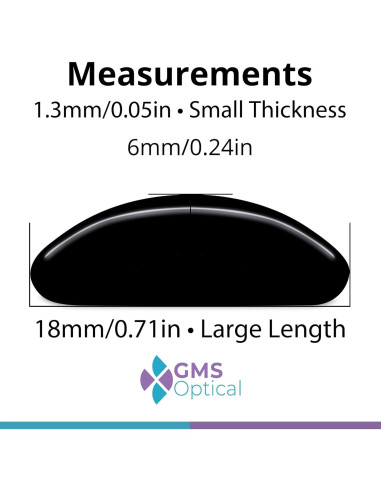 Almohadillas Nasales GMS Optical 1.3mm x 18mm - 5 Pares Negro
