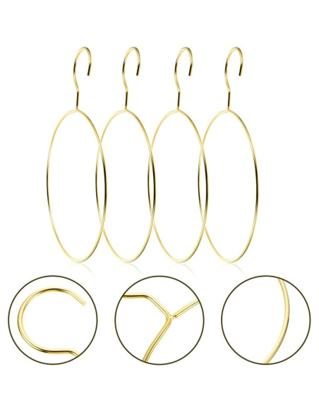 Perchas de Metal Cabilock 4 Pcs Doradas para Bufandas y Cinturones