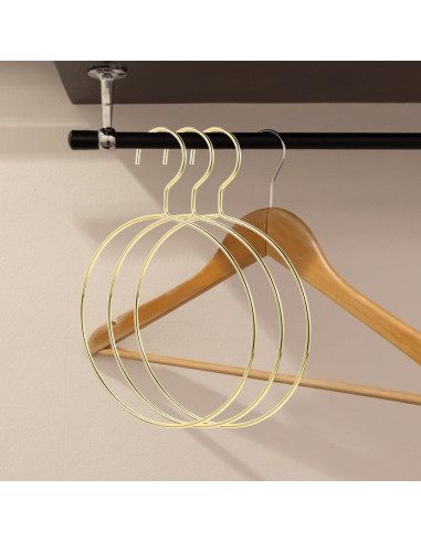 Perchas de Metal Cabilock 4 Pcs Doradas para Bufandas y Cinturones