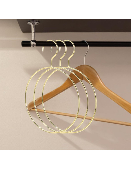 Perchas de Metal Cabilock 4 Pcs Doradas para Bufandas y Cinturones