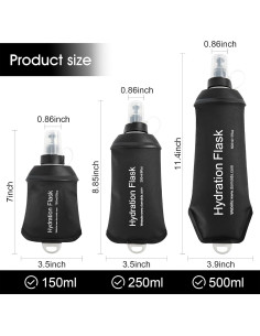 Botella de Agua Colapsable WILDREEDS 150ml Negra TPU 2