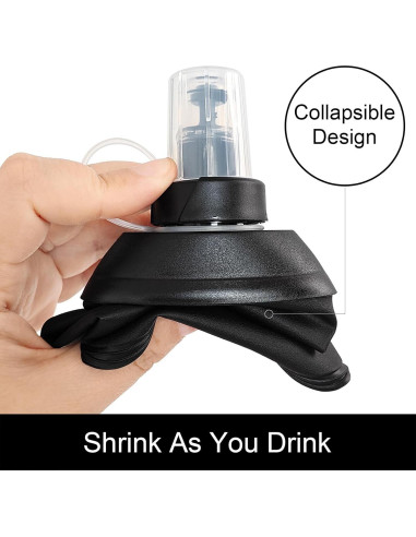 Botella de Agua Colapsable WILDREEDS 150ml Negra TPU