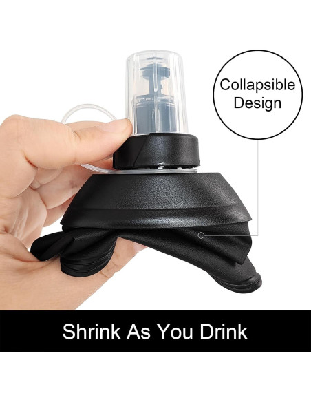 Botella de Agua Colapsable WILDREEDS 150ml Negra TPU