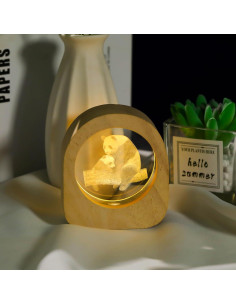 Luz Nocturna de Madera Ornalrist con Panda 3D - Regalo Ideal 2