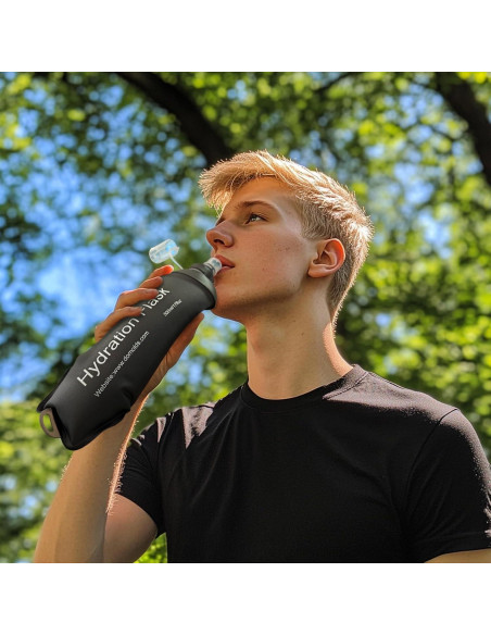 Botella de Agua Colapsable WILDREEDS 150ml Negra TPU