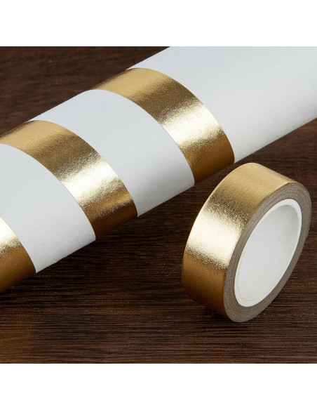 Cinta Washi Dorada QDiShi 2 Rollos 15mm x 10m Decorativa