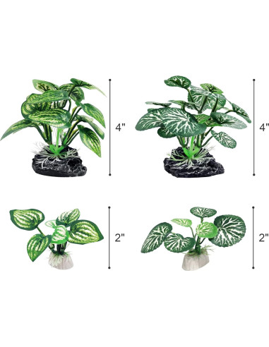 4 Plantas Artificiales para Acuario Vtapliea - Decoración Betta