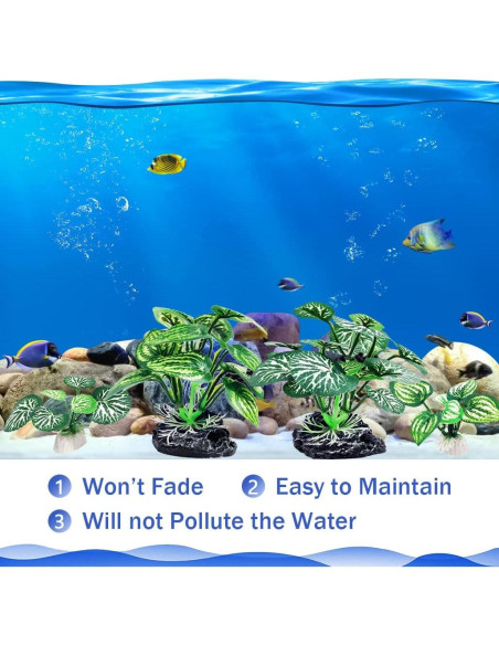 4 Plantas Artificiales para Acuario Vtapliea - Decoración Betta