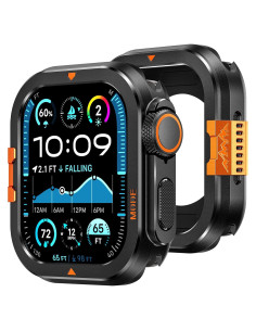 Funda Bumper Goton para Apple Watch 46mm Titanio Negro Resistente