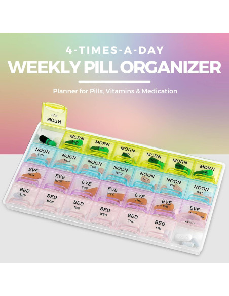 Organizador de Pastillas MEDca - Semanal 28 Compartimentos BPA Libre