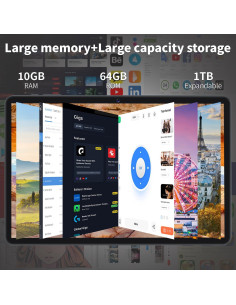 Tableta Android 14 EDDBNi 10.1" 10GB RAM 64GB 6000mAh 2
