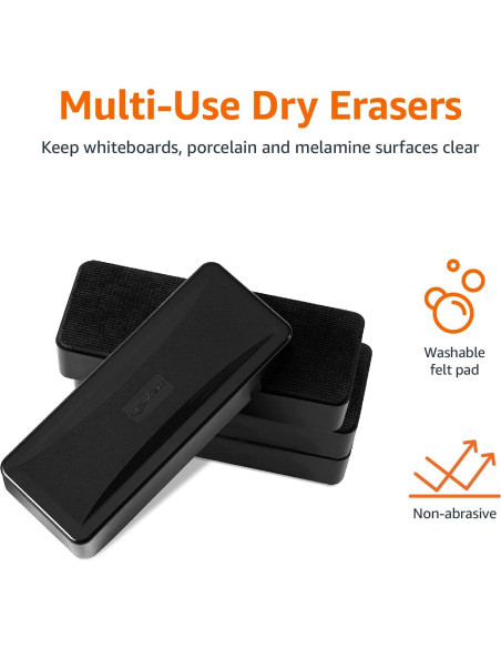 Borrador de Pizarra Blanca Amazon Basics - Paquete de 4