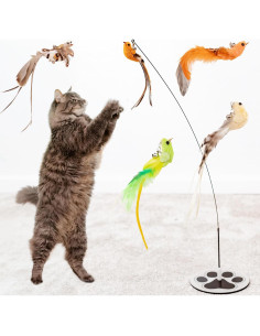 Juego Interactivo para Gatos GADGETSOLOGY 5 Piezas Plumas 2
