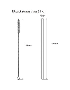 Pack 15 Tubos de Vidrio de Borosilicato 15.24 cm 8 mm LIFEHIM 2