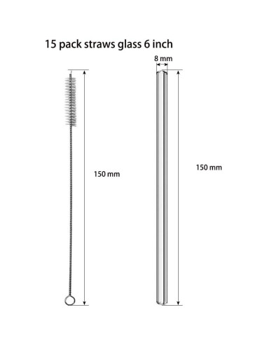 Pack 15 Tubos de Vidrio de Borosilicato 15.24 cm 8 mm LIFEHIM