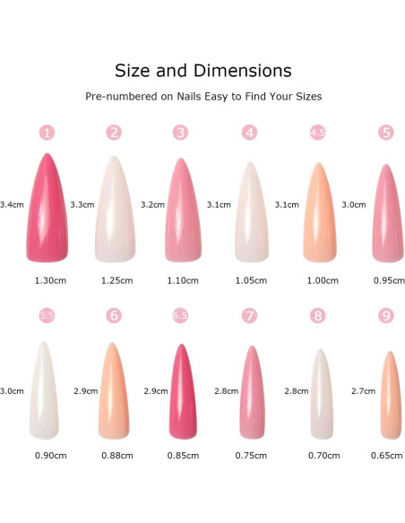 Kit de Uñas Acrílicas Makartt Stiletto Largo 240PCS Gel