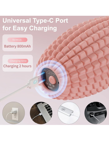 Bola de Masaje Vibrante JIEJUNJIE Azul para Relajación Muscular