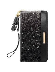 Cartera de Cuero PU para Mujeres con Borlas y Correa - Rosa Dorado