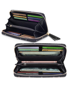 Cartera de Cuero PU para Mujeres con Borlas y Correa - Rosa Dorado 2