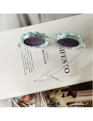 Gafas de sol redondas OZPYKAE para niñas UV 400 - Flor