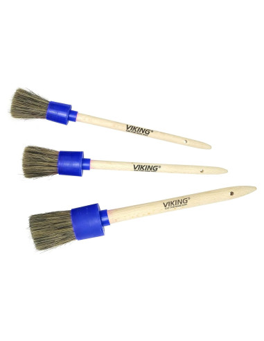 Juego de Cepillos de Detalle VIKING - 3 Tamaños, Cerdas Suaves