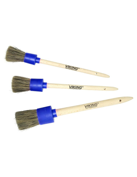 Juego de Cepillos de Detalle VIKING - 3 Tamaños, Cerdas Suaves