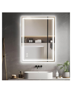 Espejo de Baño LED GETOVIN 61x81 cm Regulable con Sensor Táctil