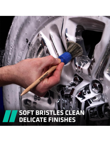 Juego de Cepillos de Detalle VIKING - 3 Tamaños, Cerdas Suaves