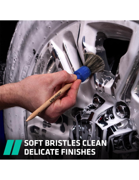 Juego de Cepillos de Detalle VIKING - 3 Tamaños, Cerdas Suaves