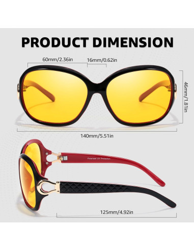 Gafas de Visión Nocturna TJUTR Lente Amarilla Polarizada