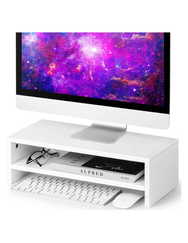 Soporte Elevador para Monitor BEYGORM Blanco 42x20.1 cm