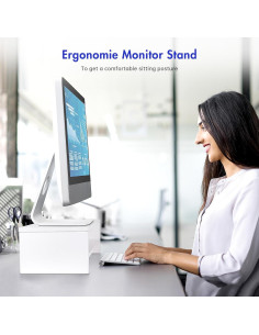 Soporte Elevador para Monitor BEYGORM Blanco 42x20.1 cm 2